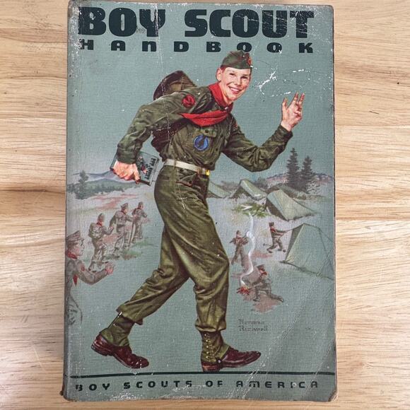 BSA Boy Scout Handbook 6th Ed. 2nd Print 1960 Norman Rockwell Cover - Picture 1 of 13